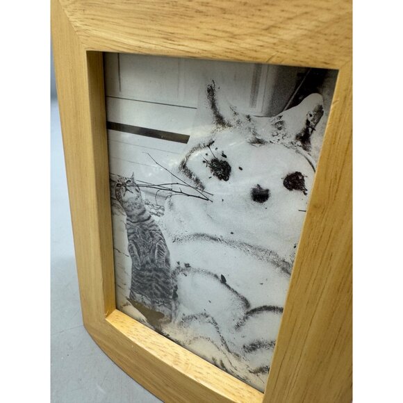 Wooden Memory Box With Picture Frame Lid & Hinged Top trinket jewelry 8x6" READ - Picture 9 of 9